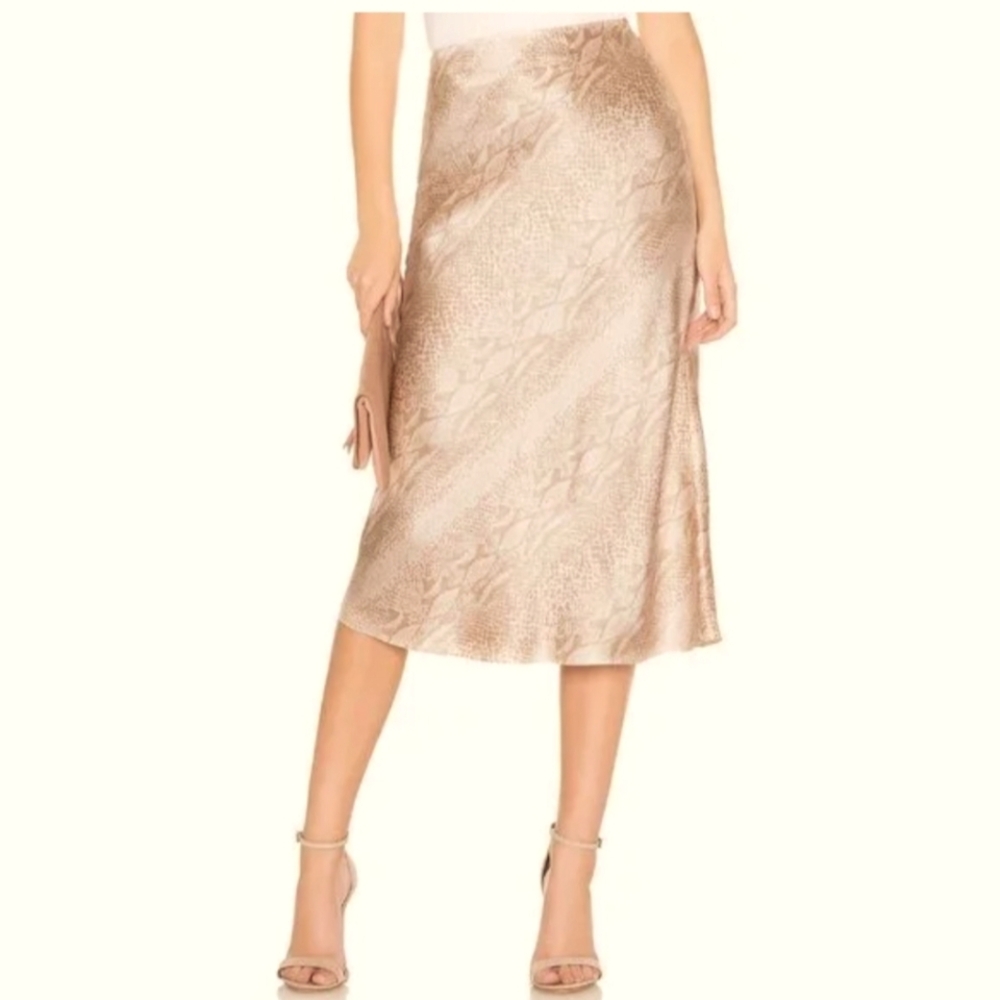 NWOT Amanda Uprichard Pink Midi Slip Skirt